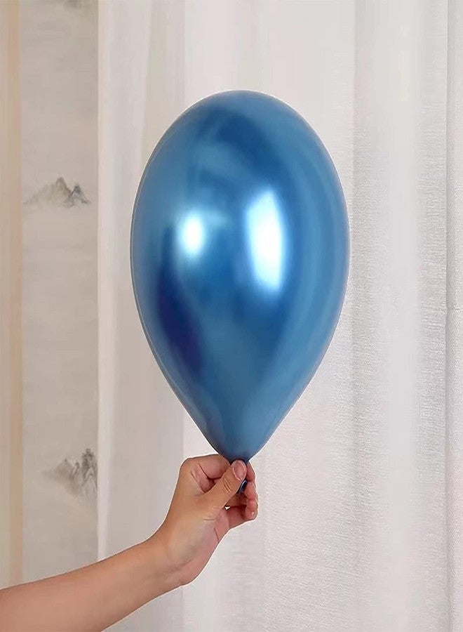Flyloons 25 pcs Blue Chrome Balloons for Birthday decoration celebration Anniversary baby shower Girls Boys Men Women - Image 3